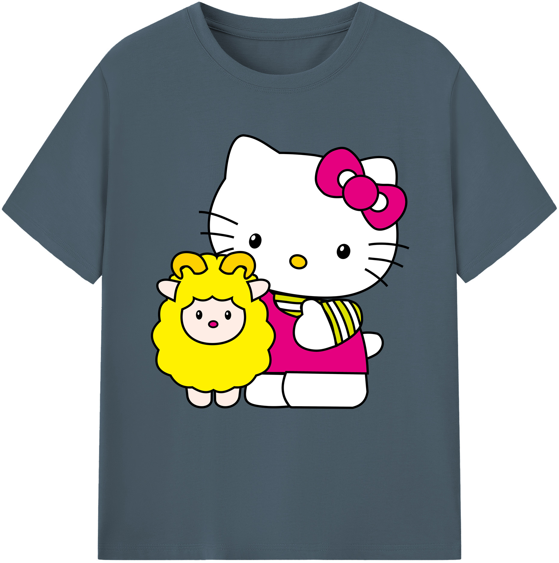 （画像用） Hello Kitty ハローキティ 綿100％半袖Tシャツ（フロントプリント）